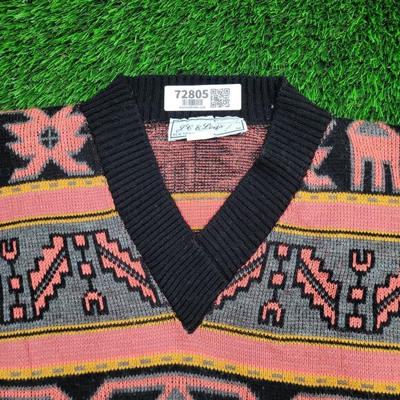 Vintage Tribal Sweater Womens S/M 18x25 USA - Picture 10 of 10
